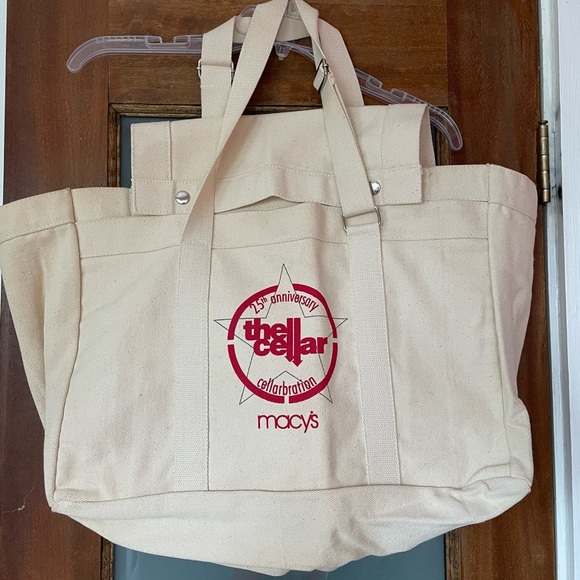Macy 25th Anniversary“The Cellar” Xtr Lge Canvas Tote CarryAll Bag Cellarbration - Picture 1 of 8
